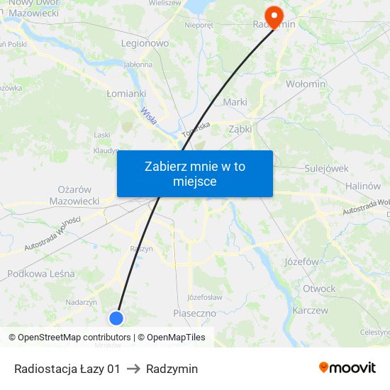 Radiostacja Łazy 01 to Radzymin map