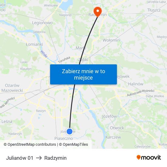 Julianów 01 to Radzymin map