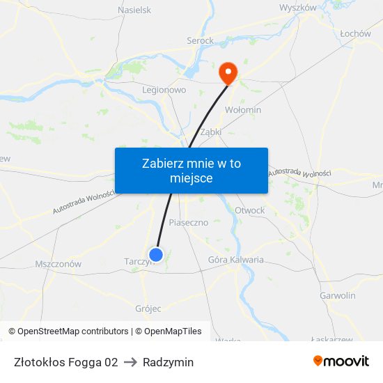 Złotokłos Fogga 02 to Radzymin map