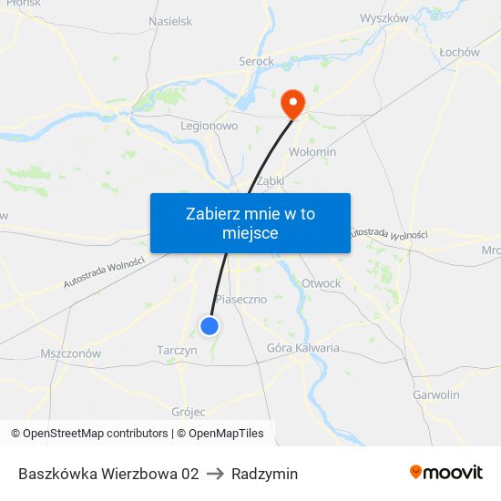 Baszkówka Wierzbowa 02 to Radzymin map