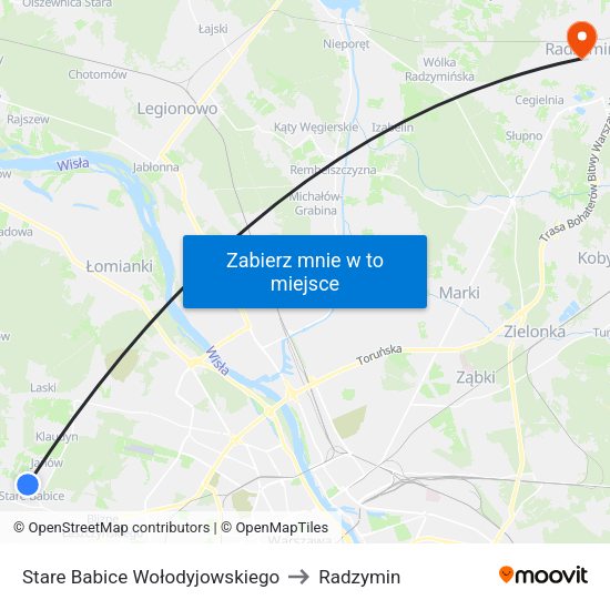 Stare Babice Wołodyjowskiego to Radzymin map