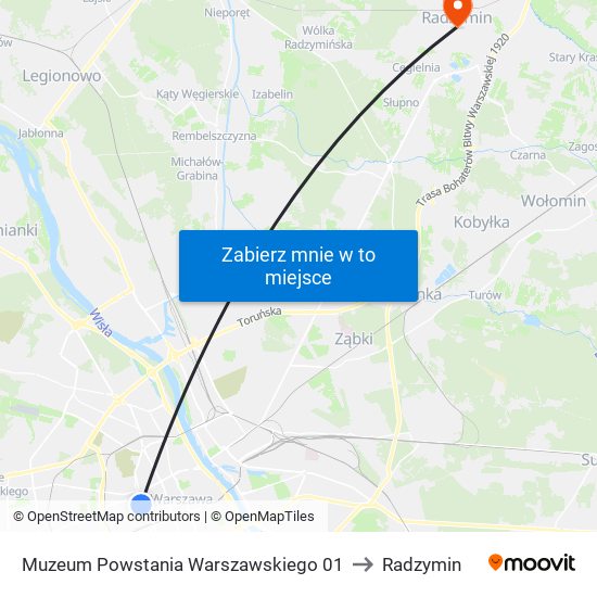 Muzeum Powstania Warszawskiego 01 to Radzymin map