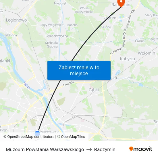Muzeum Powstania Warszawskiego to Radzymin map