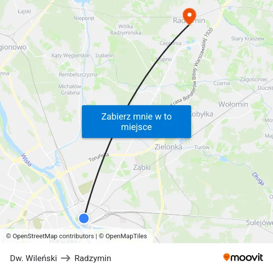 Dw. Wileński to Radzymin map