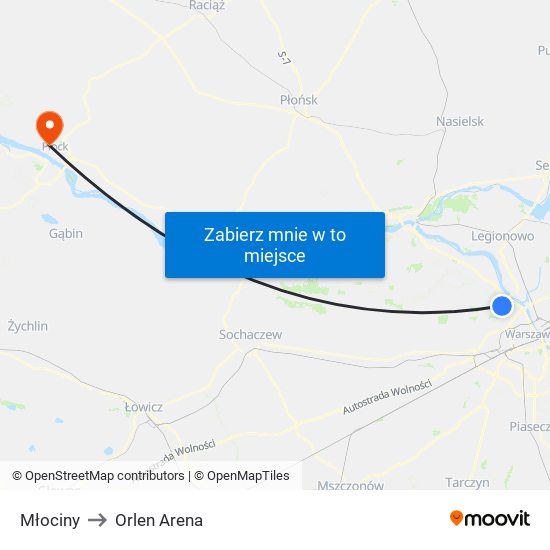 Młociny to Orlen Arena map