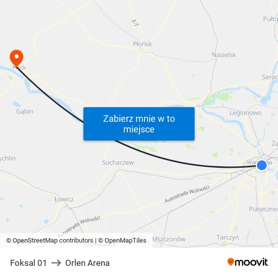 Foksal 01 to Orlen Arena map