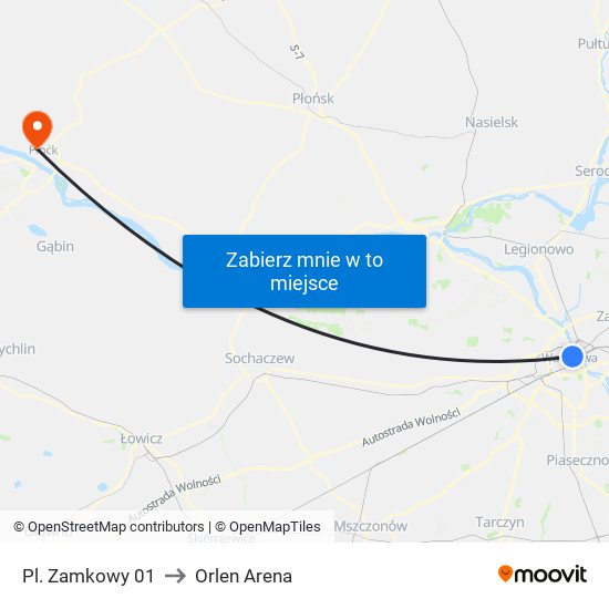 Pl. Zamkowy 01 to Orlen Arena map