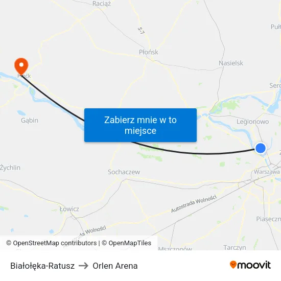 Białołęka - Ratusz to Orlen Arena map