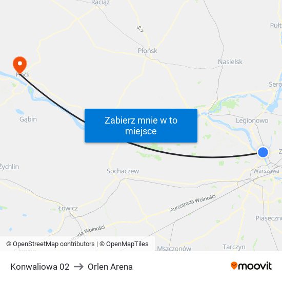 Konwaliowa 02 to Orlen Arena map