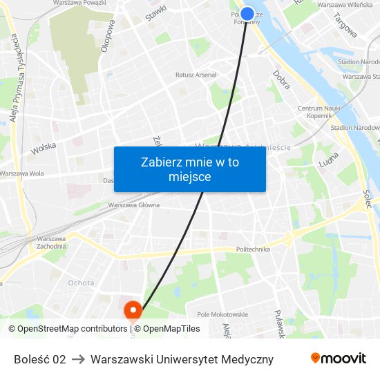 Boleść 02 to Warszawski Uniwersytet Medyczny map