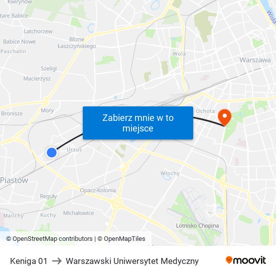 Keniga 01 to Warszawski Uniwersytet Medyczny map