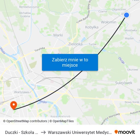 Duczki-Szkoła to Warszawski Uniwersytet Medyczny map