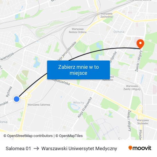 Salomea 01 to Warszawski Uniwersytet Medyczny map