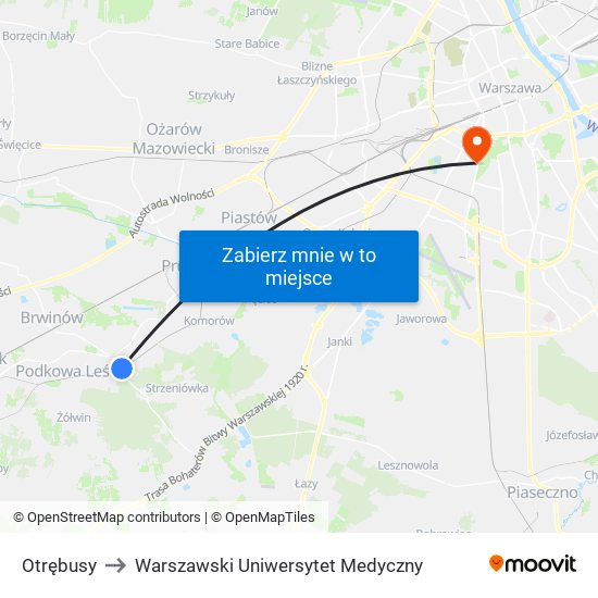 Otrębusy to Warszawski Uniwersytet Medyczny map