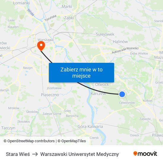 Stara Wieś to Warszawski Uniwersytet Medyczny map