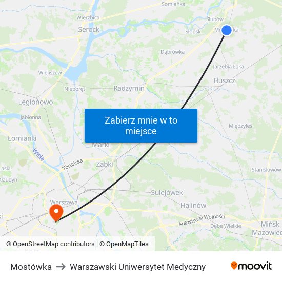 Mostówka to Warszawski Uniwersytet Medyczny map