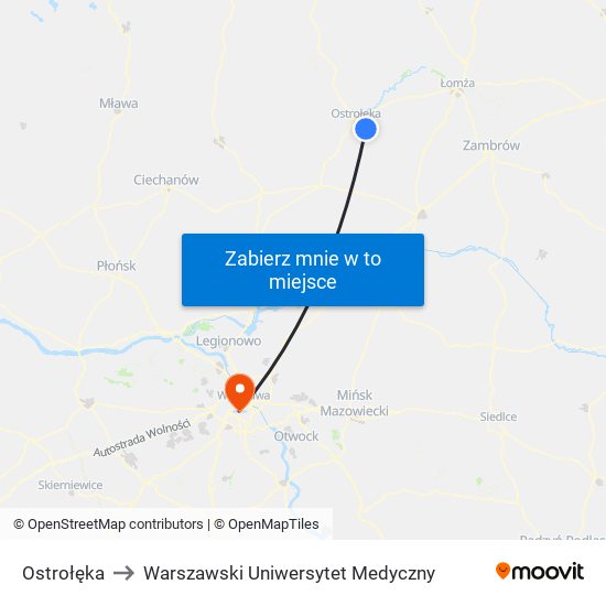 Ostrołęka to Warszawski Uniwersytet Medyczny map