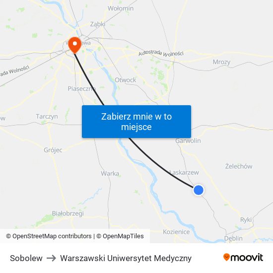 Sobolew to Warszawski Uniwersytet Medyczny map