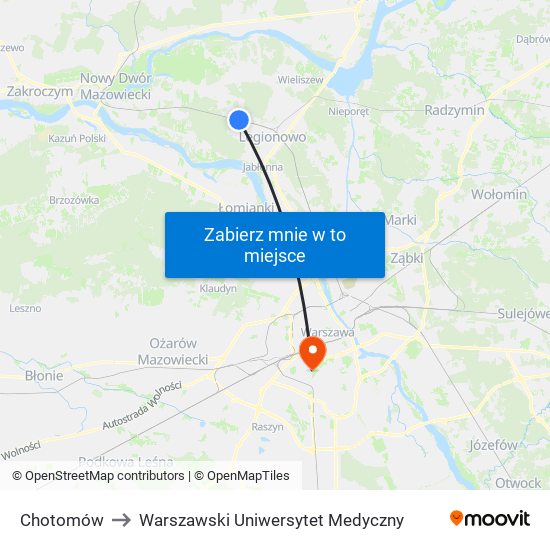 Chotomów to Warszawski Uniwersytet Medyczny map