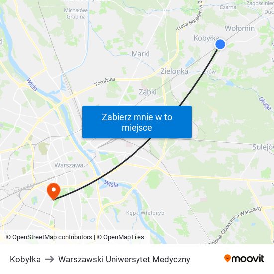 Kobyłka to Warszawski Uniwersytet Medyczny map