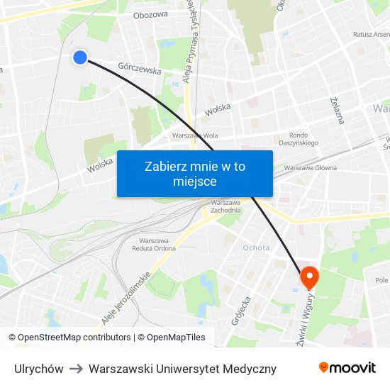 Ulrychów to Warszawski Uniwersytet Medyczny map