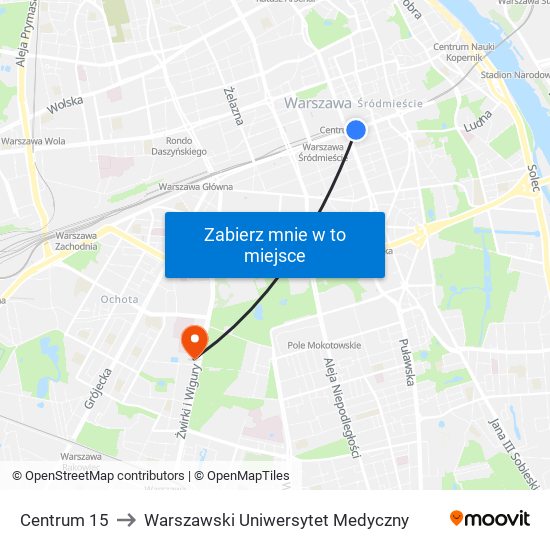 Centrum 15 to Warszawski Uniwersytet Medyczny map