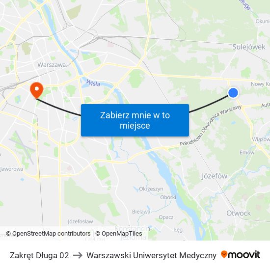 Zakręt Długa 02 to Warszawski Uniwersytet Medyczny map