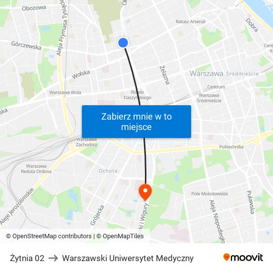 Żytnia to Warszawski Uniwersytet Medyczny map