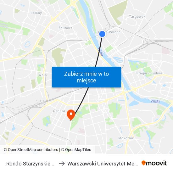 Rondo Starzyńskiego 04 to Warszawski Uniwersytet Medyczny map