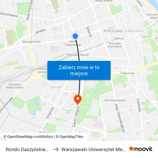 Rondo Daszyńskiego to Warszawski Uniwersytet Medyczny map