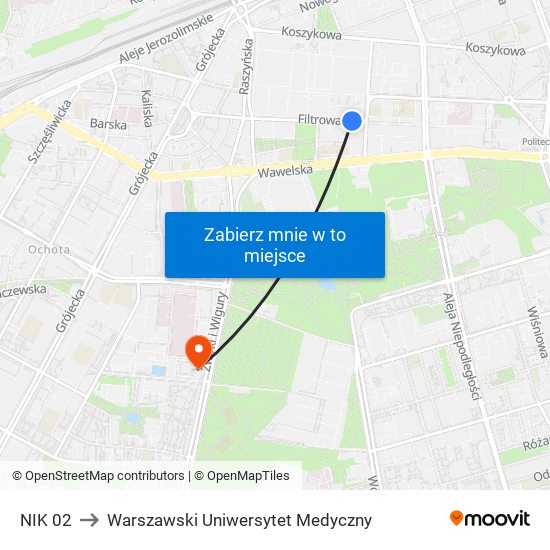 NIK 02 to Warszawski Uniwersytet Medyczny map