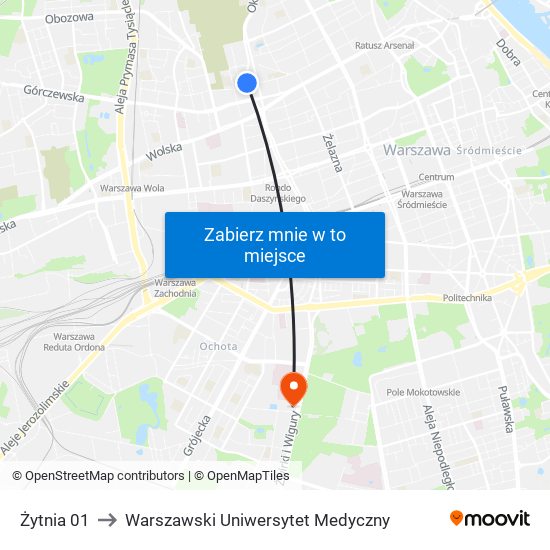 Żytnia 01 to Warszawski Uniwersytet Medyczny map