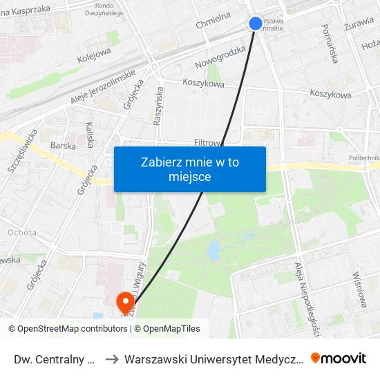 Dw. Centralny 09 to Warszawski Uniwersytet Medyczny map