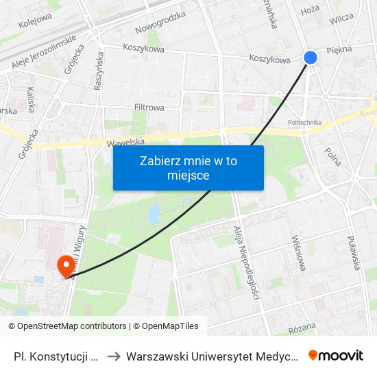 Pl. Konstytucji 06 to Warszawski Uniwersytet Medyczny map