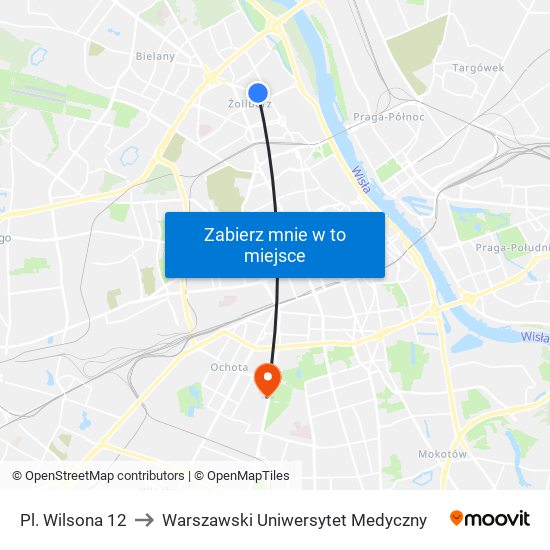 Pl. Wilsona 12 to Warszawski Uniwersytet Medyczny map
