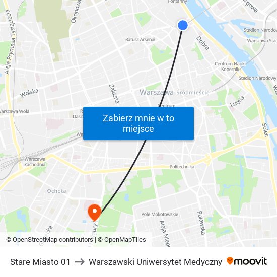 Stare Miasto 01 to Warszawski Uniwersytet Medyczny map