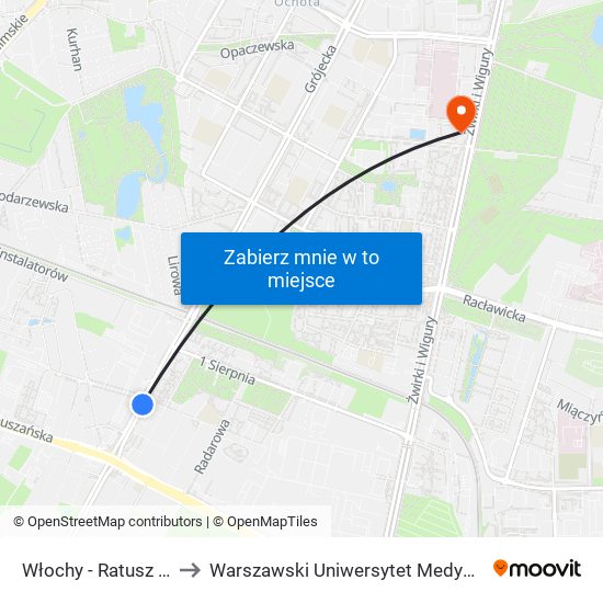 Włochy - Ratusz 03 to Warszawski Uniwersytet Medyczny map