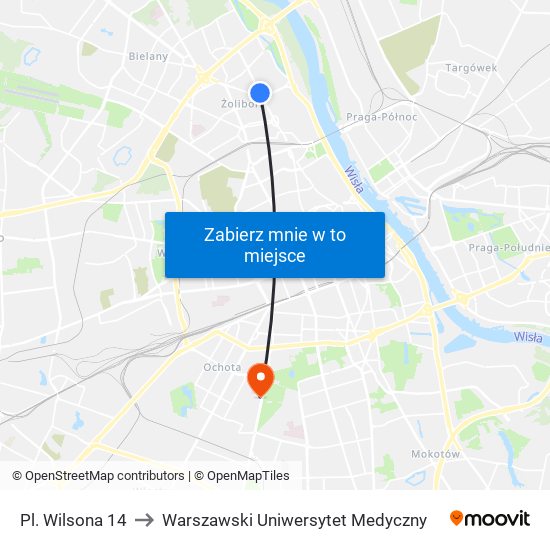 Pl. Wilsona 14 to Warszawski Uniwersytet Medyczny map