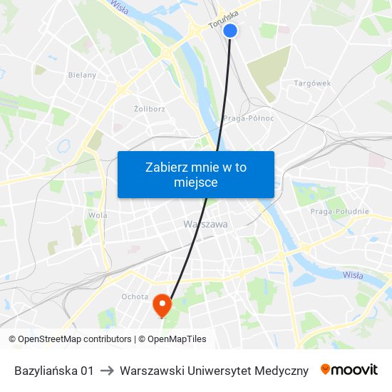 Bazyliańska 01 to Warszawski Uniwersytet Medyczny map