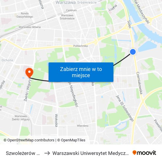 Szwoleżerów to Warszawski Uniwersytet Medyczny map