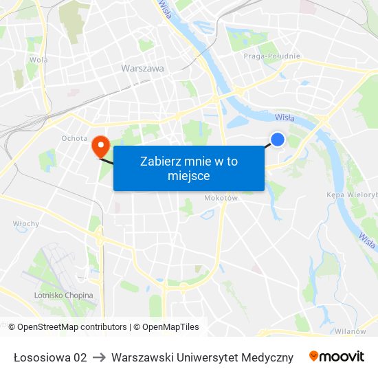 Łososiowa 02 to Warszawski Uniwersytet Medyczny map