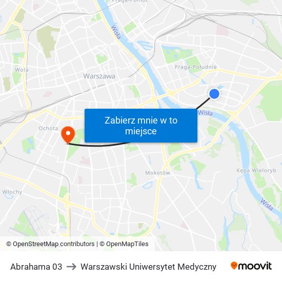 Abrahama to Warszawski Uniwersytet Medyczny map