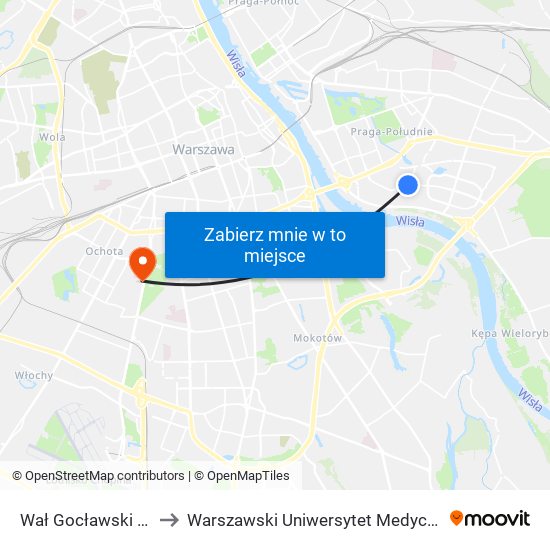 Wał Gocławski 02 to Warszawski Uniwersytet Medyczny map