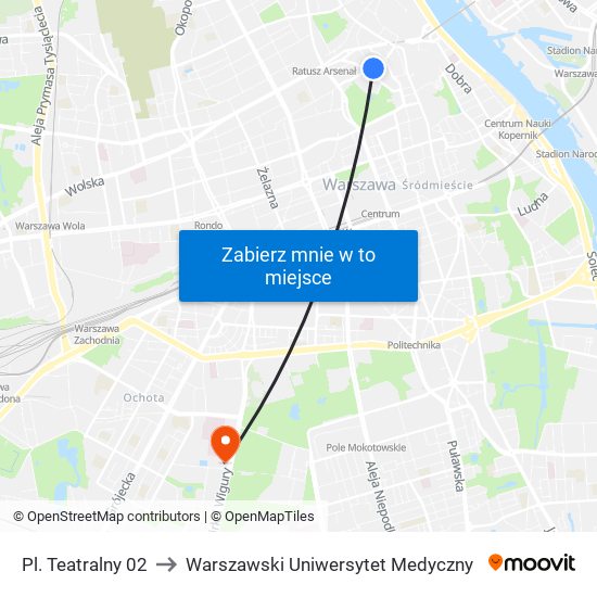 Pl. Teatralny 02 to Warszawski Uniwersytet Medyczny map