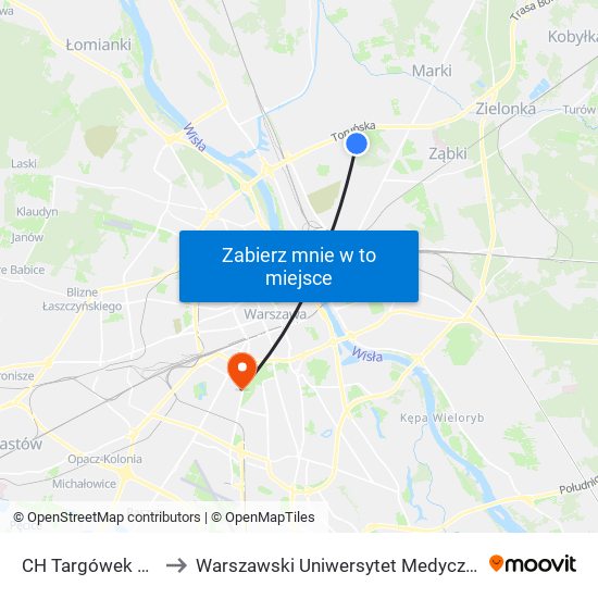 CH Targówek to Warszawski Uniwersytet Medyczny map