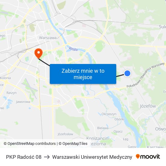 PKP Radość 08 to Warszawski Uniwersytet Medyczny map