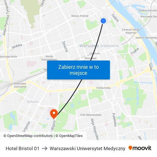 Hotel Bristol 01 to Warszawski Uniwersytet Medyczny map