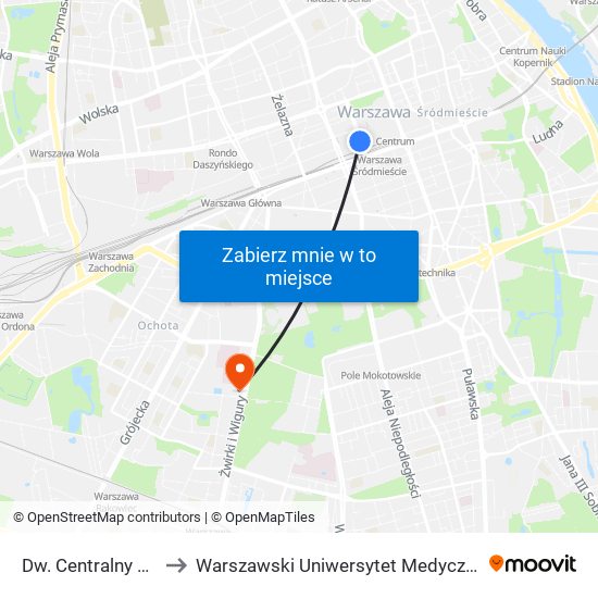 Dw. Centralny 11 to Warszawski Uniwersytet Medyczny map