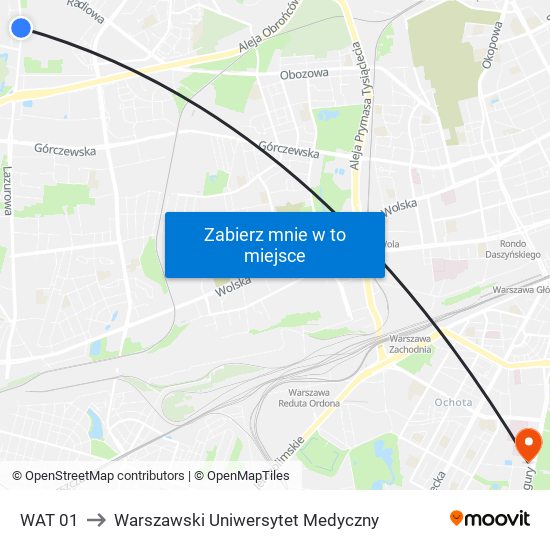 WAT 01 to Warszawski Uniwersytet Medyczny map