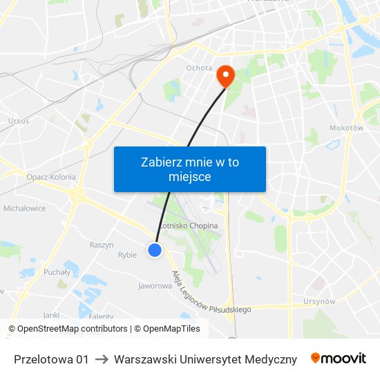 Przelotowa 01 to Warszawski Uniwersytet Medyczny map